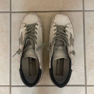 Golden Goose White and Gray Sneakers